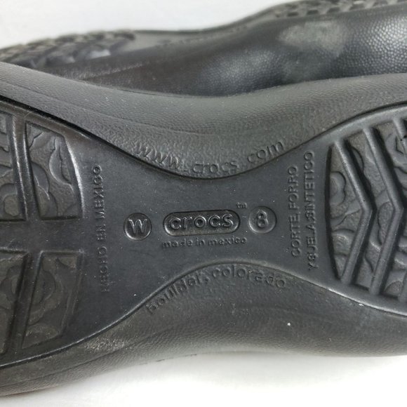 Crocs Womens Black Kadee Flats With Floral Detail Size 8 - Picture 10 of 10